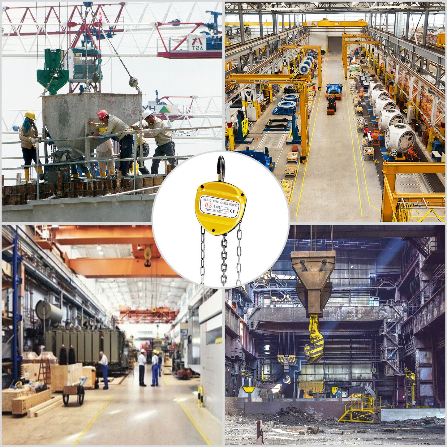Anti-rust manual chain hoist with two hooks for lifting and pulling, 10-20FT/3-6m, available in 0.5-3T.