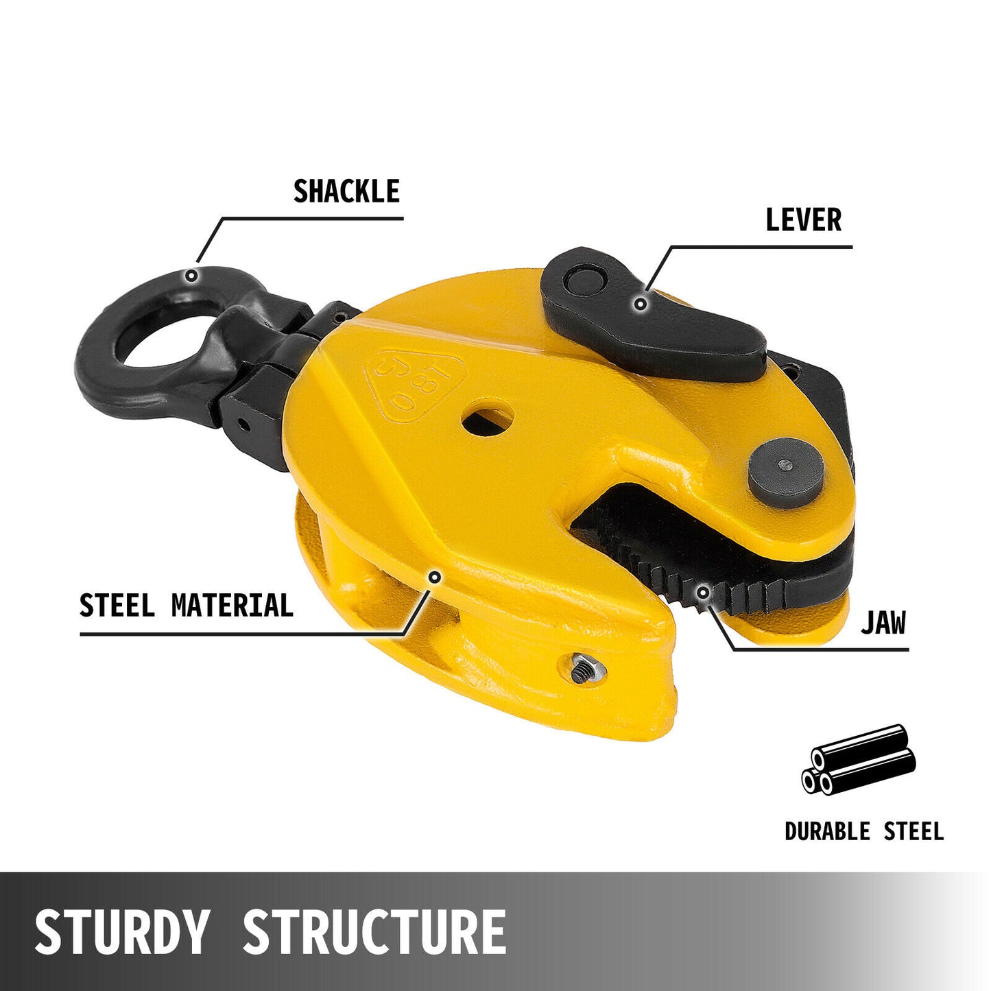 Industrial Plate Clamp Jaw Opening Steel Sheet Lifter - 0.8T to 2T.