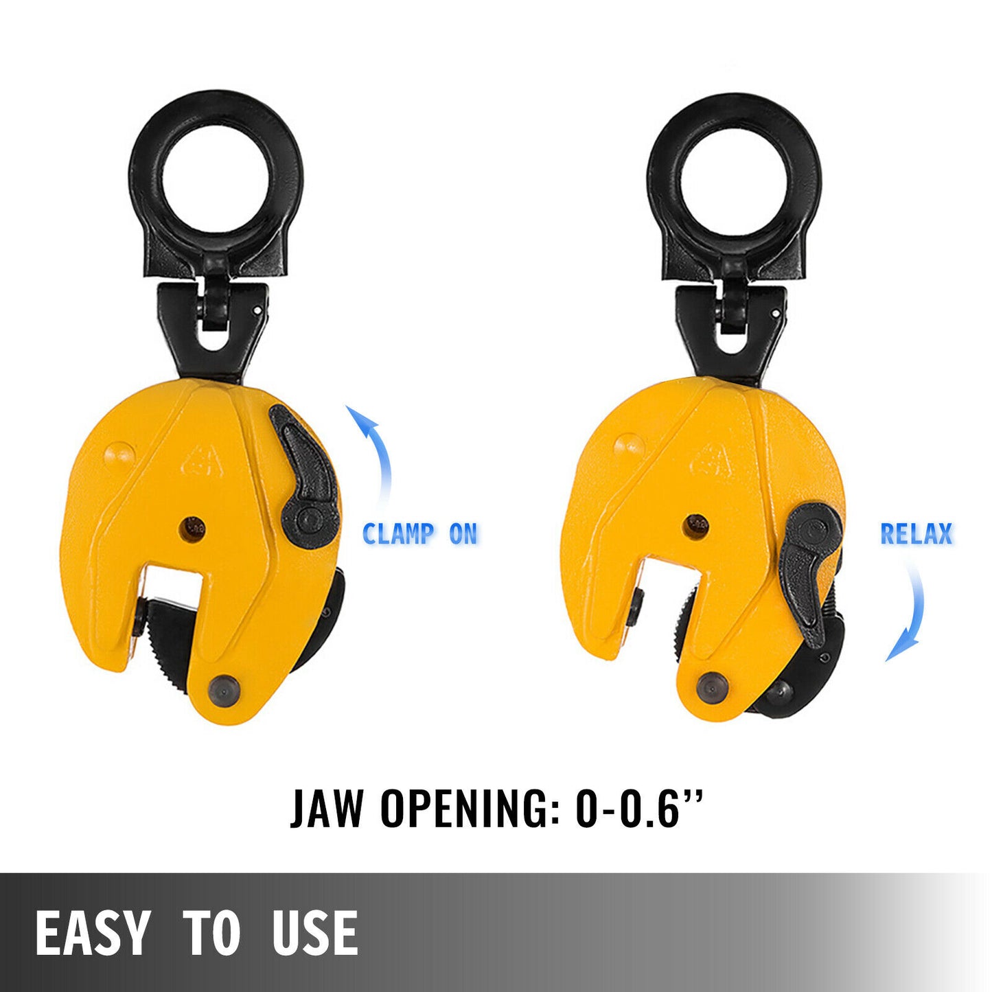 Industrial Plate Clamp Jaw Opening Steel Sheet Lifter - 0.8T to 2T.