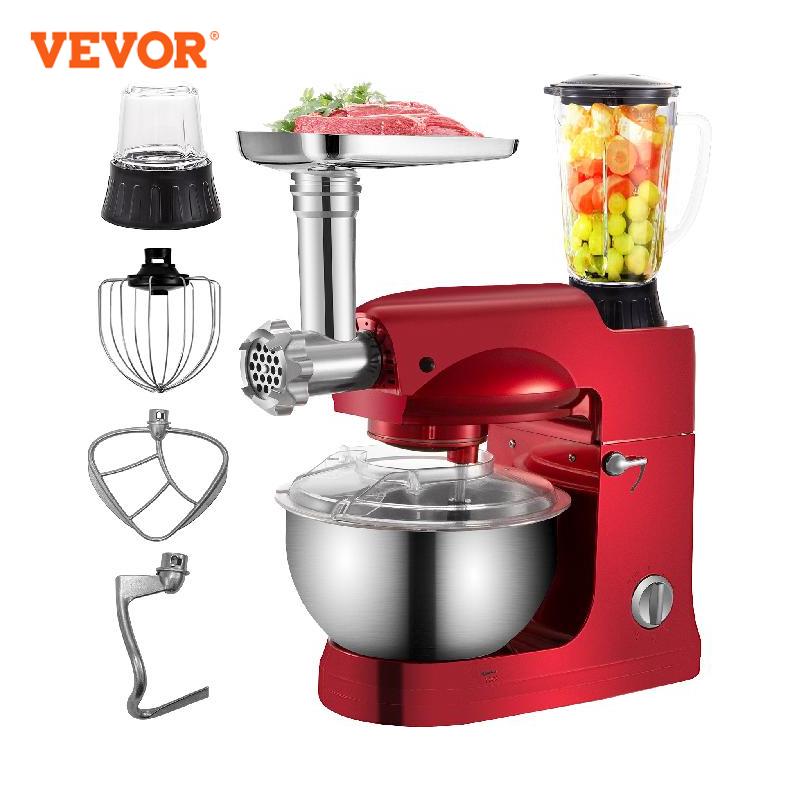 Mixer planetar 4in1 Bol din oțel inoxidabil 5L Mașină de tocat carne Storcator Blender Ouă 1000W Robot de bucătărie de acasă