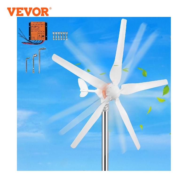 Low Noise 12V Wind Turbine Generator 300W-500W with 3-5 Blades and Controller - High Efficiency