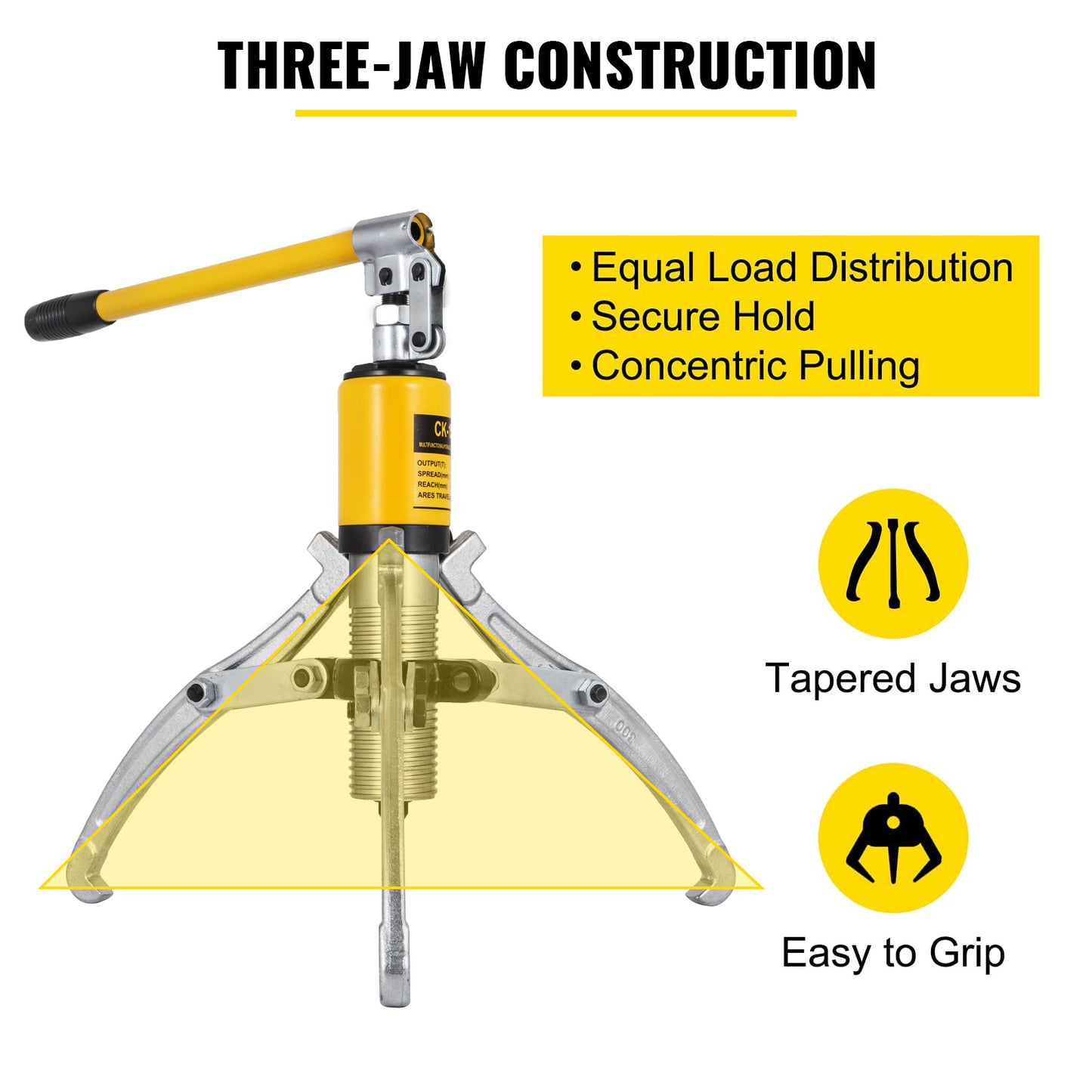 Hydraulic Gear Bearing Puller Separation Tool - 15 Ton, Adjustable Jaws, Portable Box