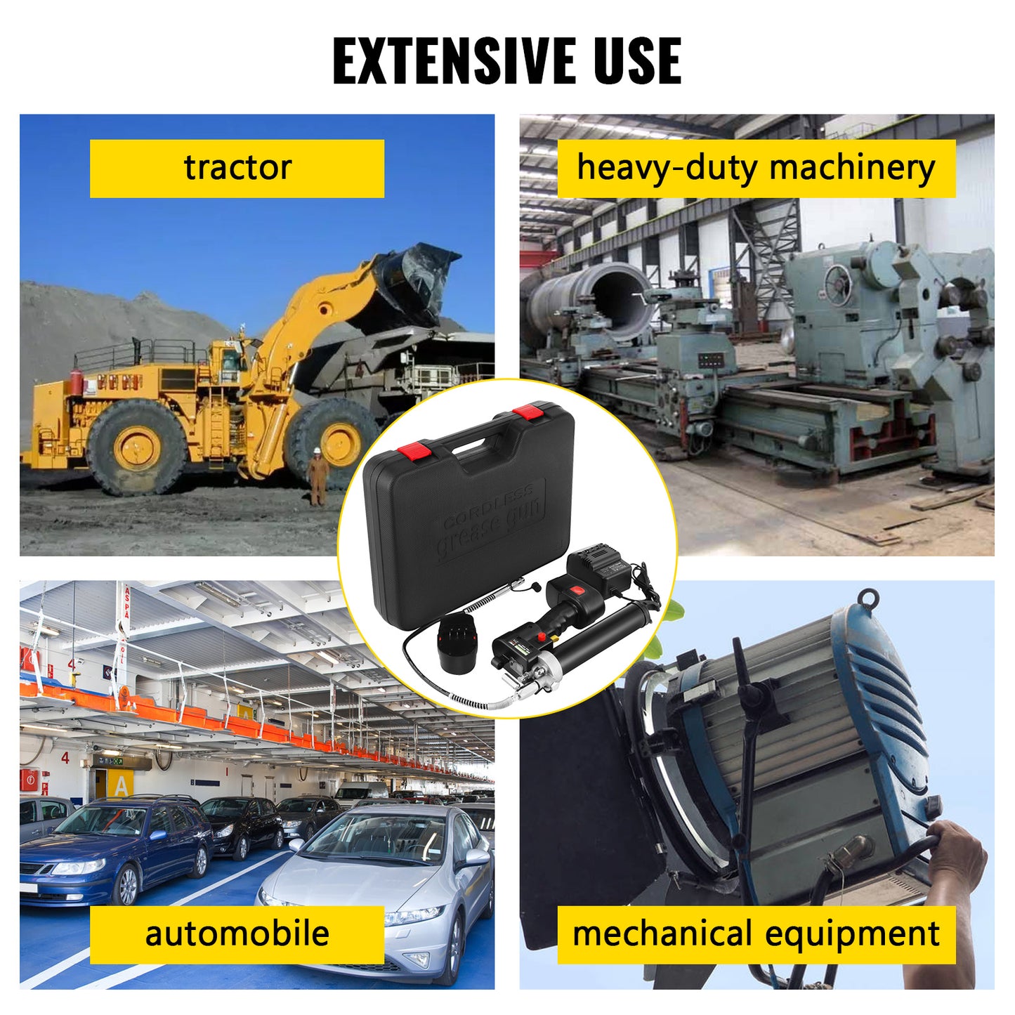 Portable Electric Grease Gun 8000/10000PSI with Digital LCD - Automate Oil-Filling Tool