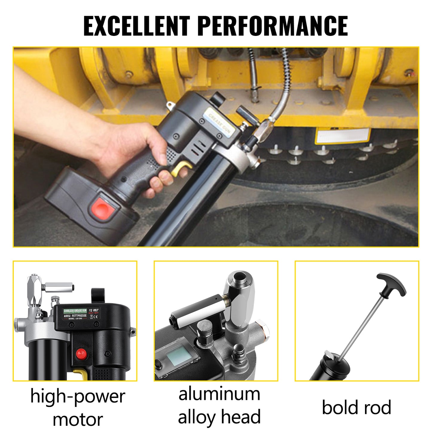 Portable Electric Grease Gun 8000/10000PSI with Digital LCD - Automate Oil-Filling Tool