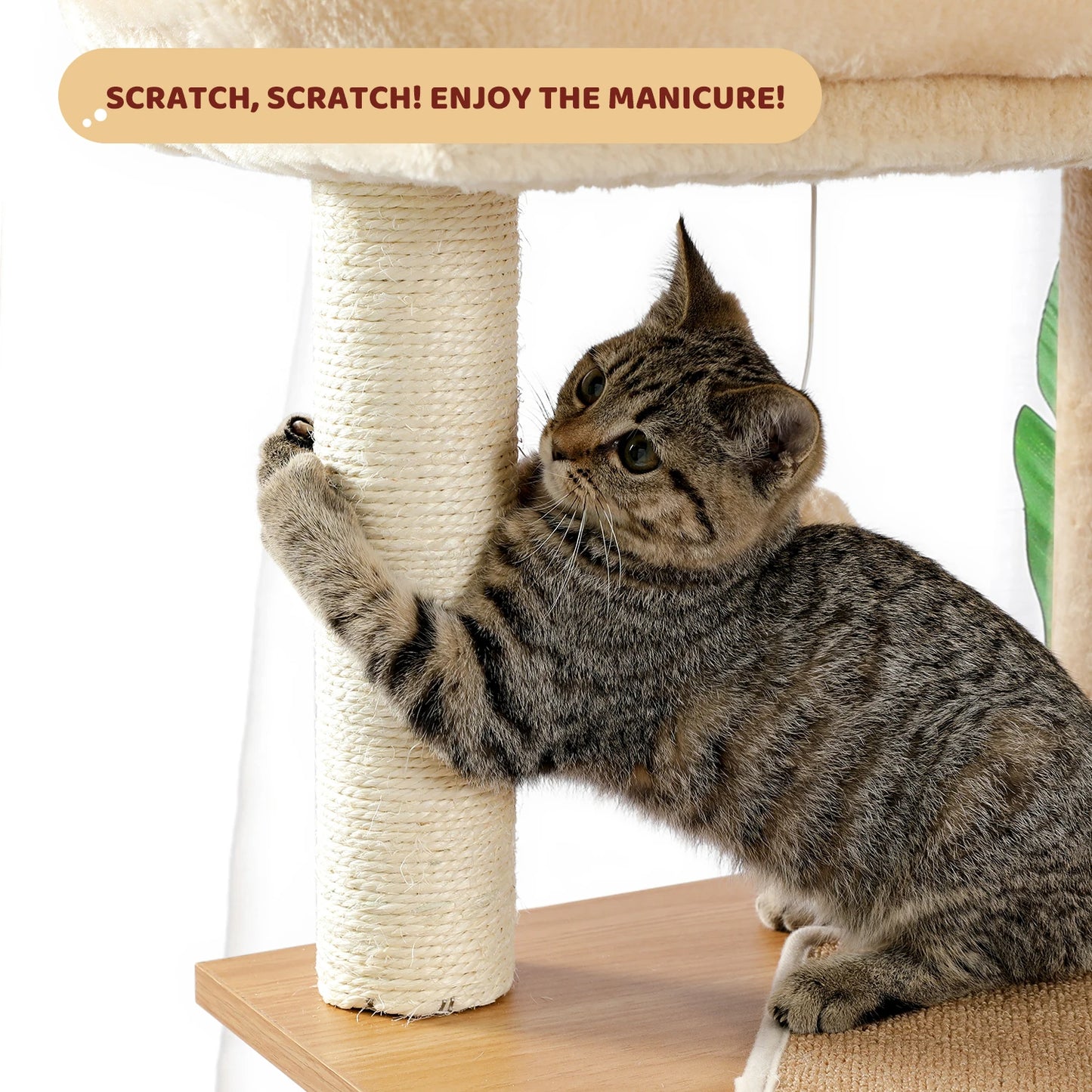 Cat Tree, Large, Multi Level, Beige