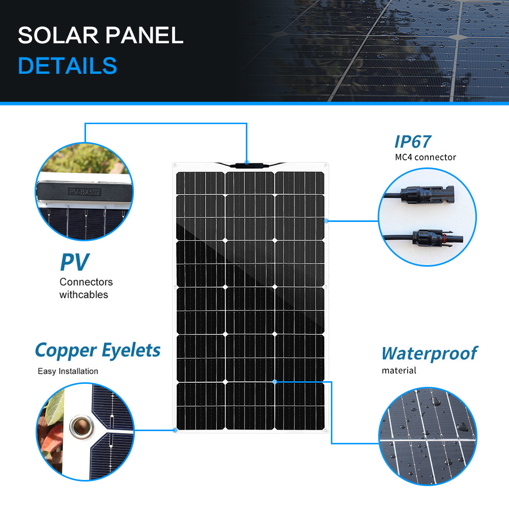 Solar Panels, Xinpuguang, 100W-1000W, Monocrystalline, Flexible, 12V/24V, 5 Pcs