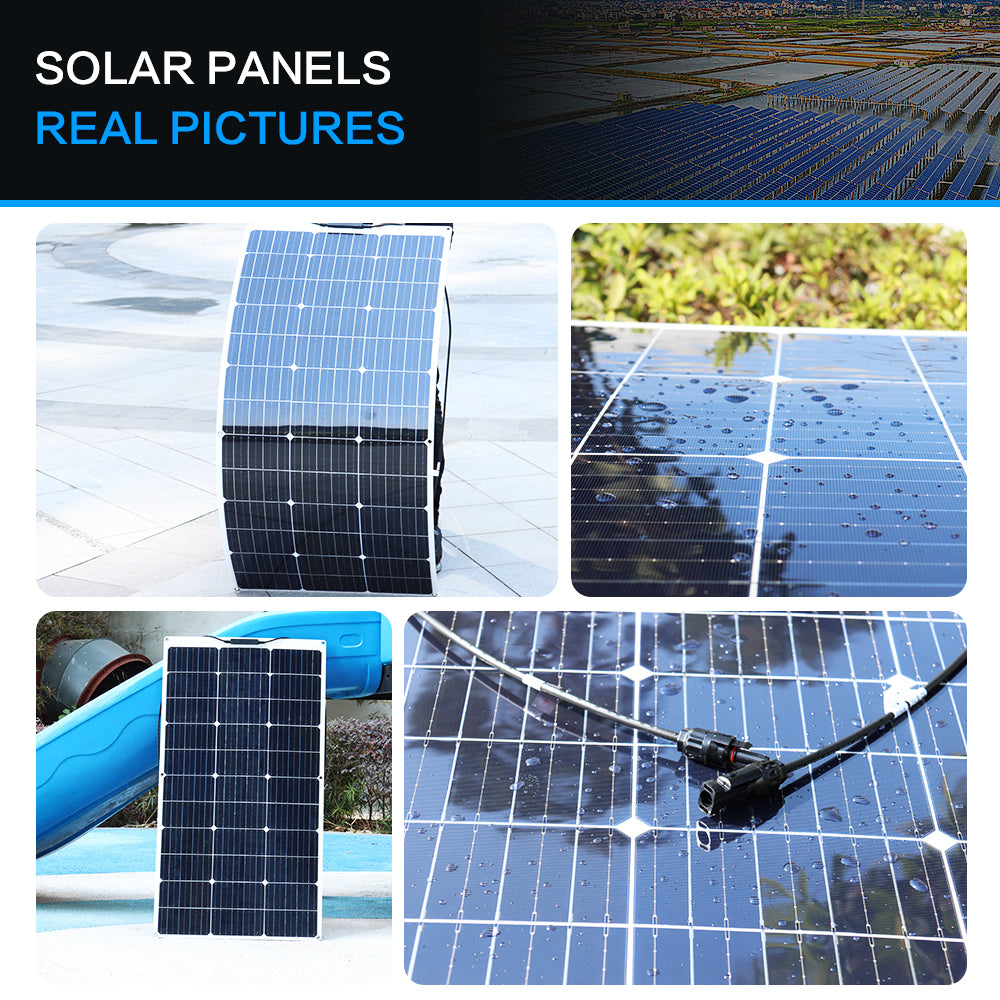 Solar Panels, Xinpuguang, Monocrystalline, Flexible, 4 pcs, 100W, Black