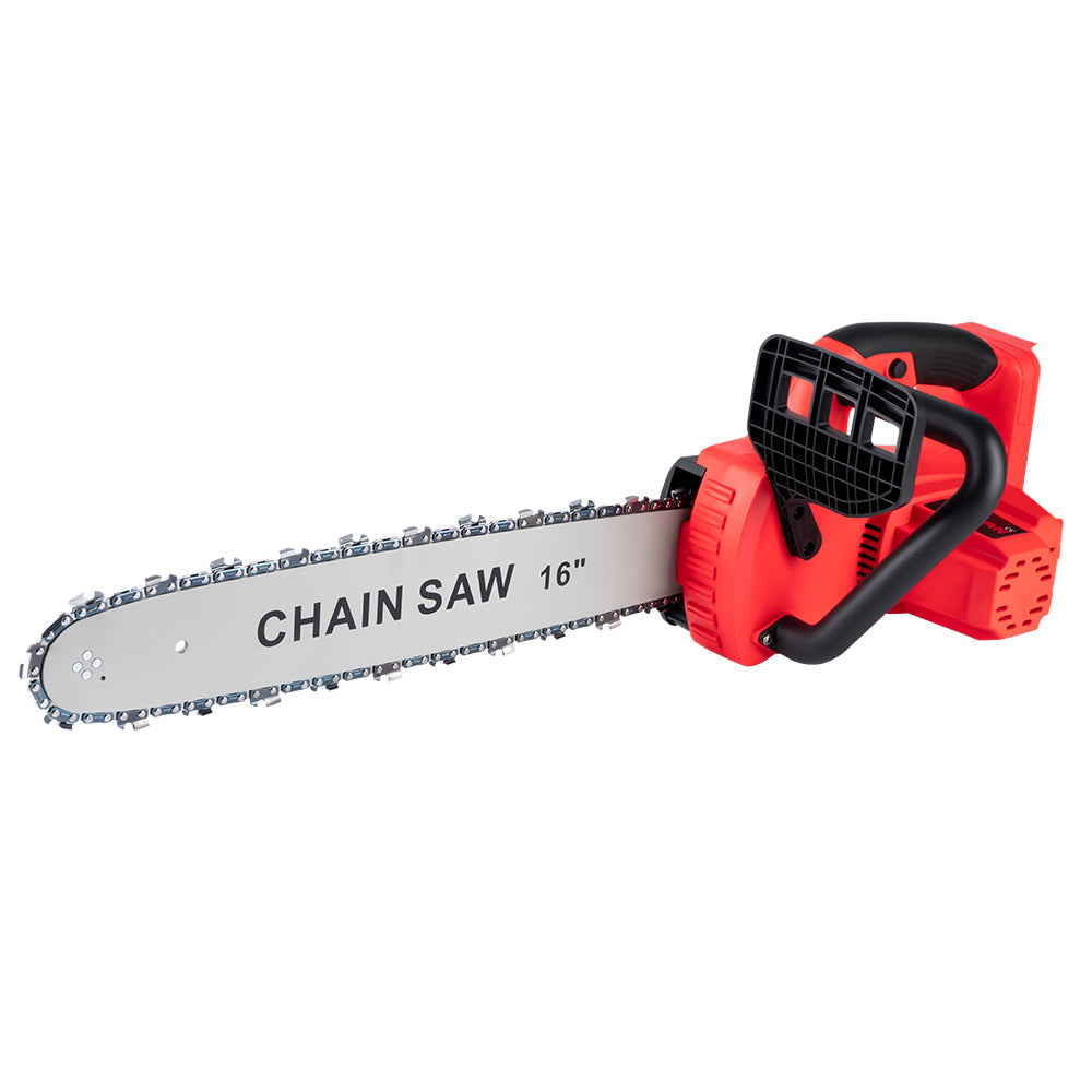 Cordless Electric Saw Chainsaw, 16 inches, 7980W, 18V, 2 Battery EU Plug, Red