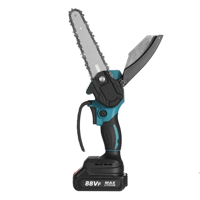 Electric Chainsaw, Mustool, 25cm, 1500W, 18V, 2 Batteries, EU Plug, Blue