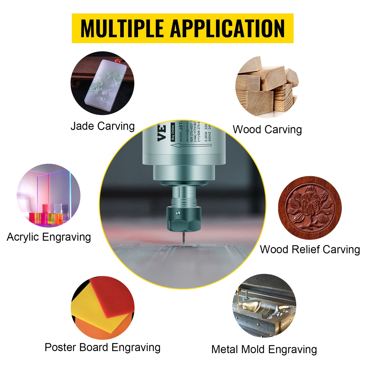 Water Cooled Spindle Motor Kit with High Speed and 3 Bearings for CNC Router Milling - 2.2KW 3KW ER20 Collet