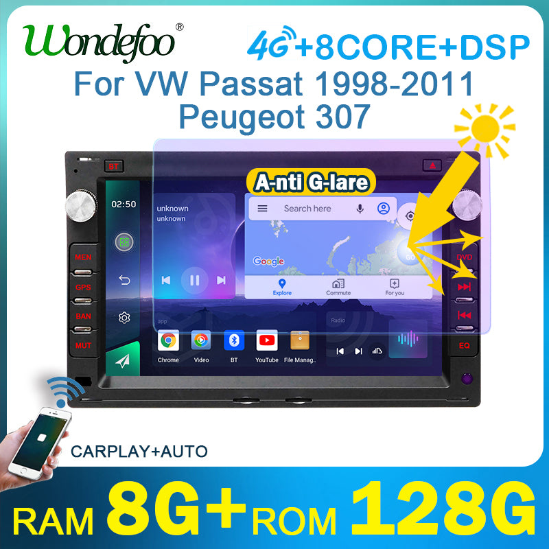 Car Multimedia Player, Wondefoo, CBL-8G128G AG4G--A, Android 11, GPS, Screen, Black