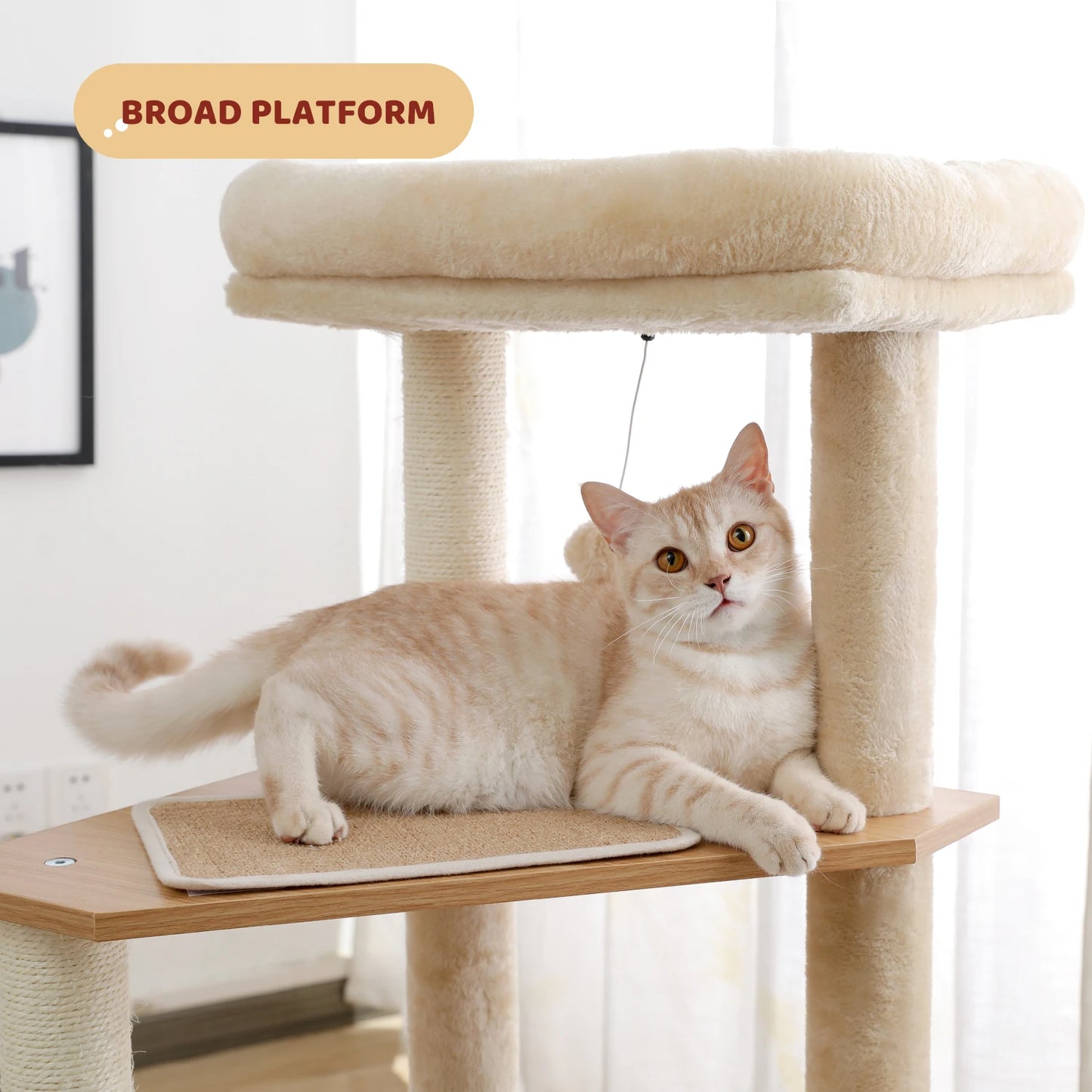 Cat Tree, Large, Multi Level, Beige