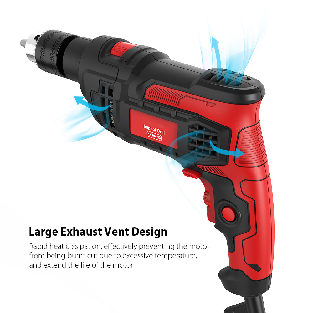 Drill, Kkmoon, 220V, Electric, 850W, 3000RPM, Rotary, RED