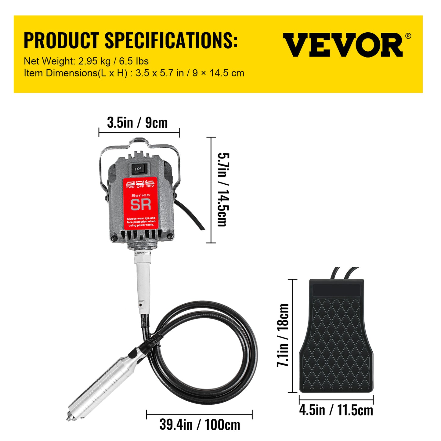 Mini instrument rotativ de sculptat și lustruit cu pedală și mandră de 4 mm, putere 230 W.