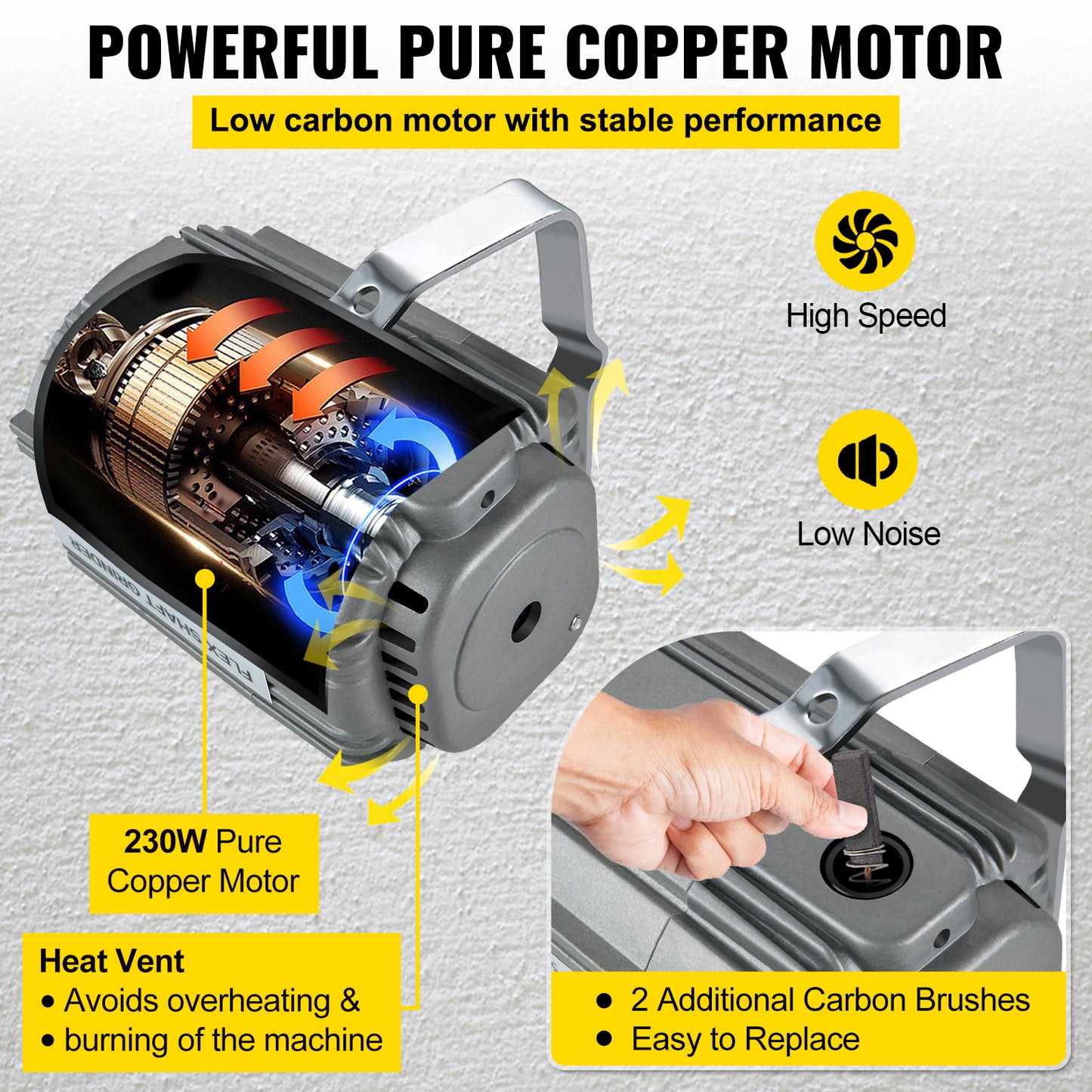 Mini instrument rotativ de sculptat și lustruit cu pedală și mandră de 4 mm, putere 230 W.