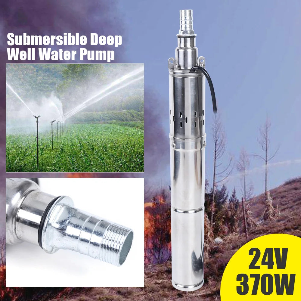 Submersible Pump, 370W, 24V, Electric, 20m, 1.8m³/h, Silver