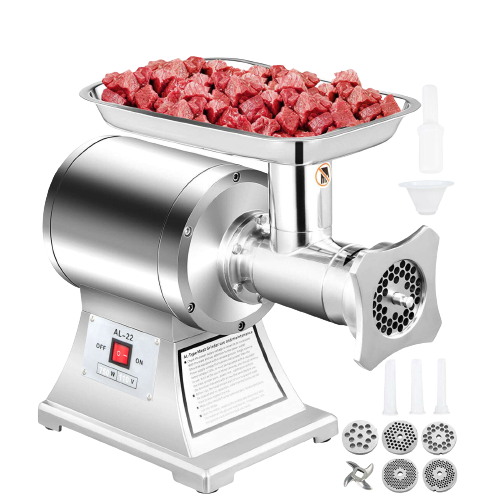 Electric Stainless Steel Meat Grinder 1HP/750W, 225RPM, 250kg/h