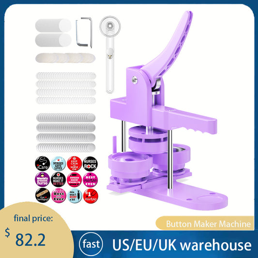 Mașină de fabricare a butoanelor cu bricolaj + 300 bucăți de piese + tăietor circular - insigne