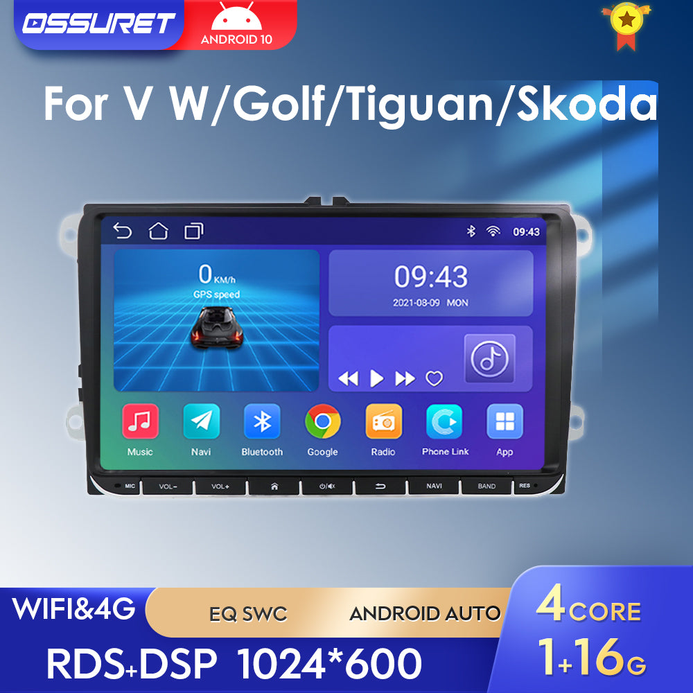 Player Multimedia Auto, Ossuret, HC1 AHD1, Android 12, Radio, GPS, 1GB, 32GB, Negru