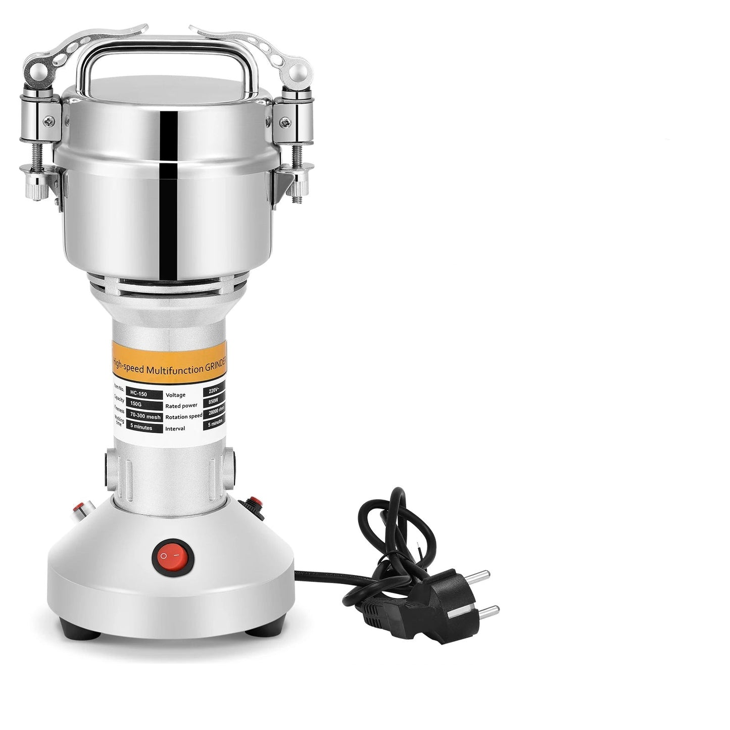 Electric grinder, wet and dry, 28000RPM, Stainless Steel, Silver