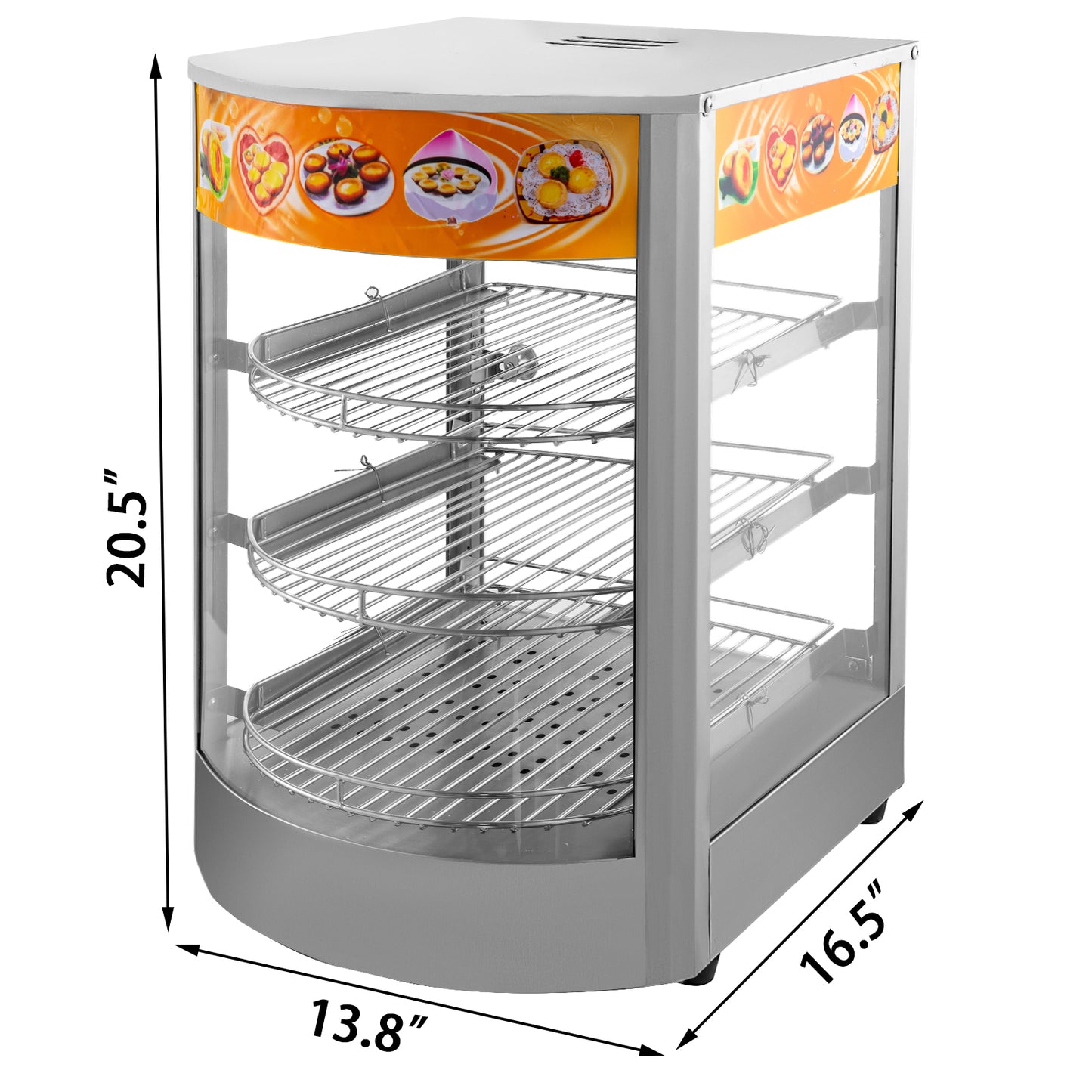 Adjustable Tiered Countertop Food Warmer, Commercial Kitchen Appliance (3/5 Tier)