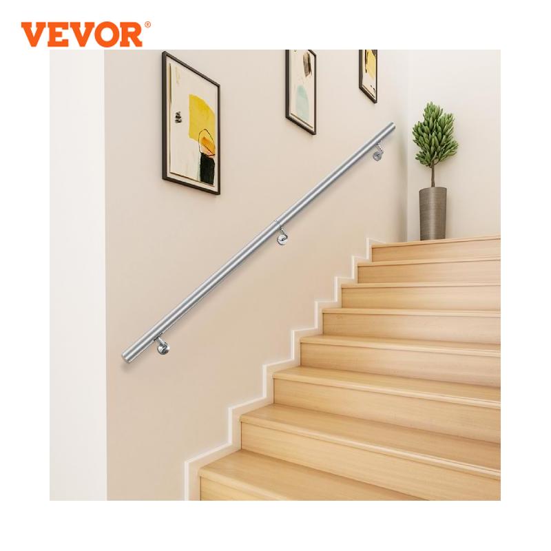 Wall Mount Iron Handrail Stainless Steel Pipe Rail 200lbs