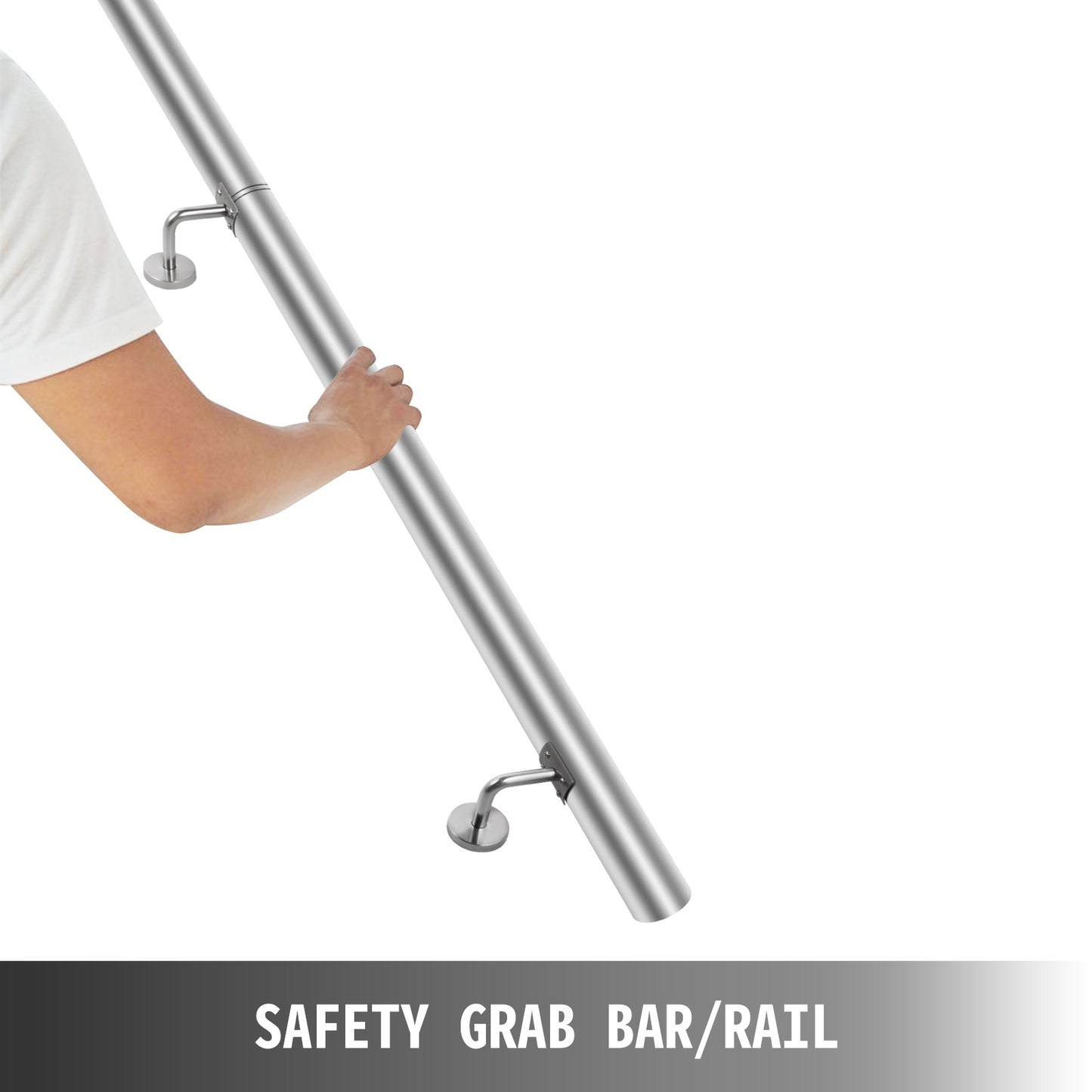 Wall Mount Iron Handrail Stainless Steel Pipe Rail 200lbs