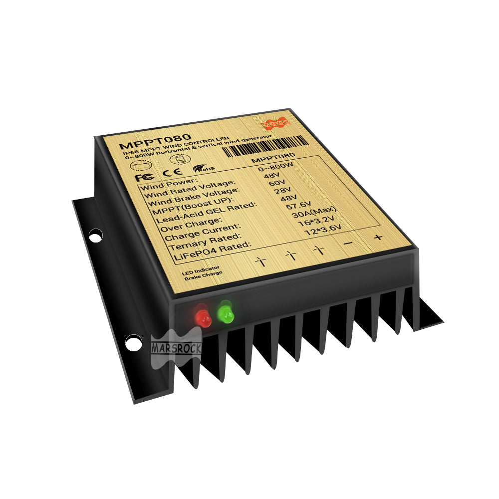 Contrôleur de charge pour éolienne, Auto 48 V, 800 W, IP68, Noir