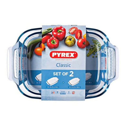 Set de vase pentru cuptor Pyrex Classic Transparent Sticlă (2 pcs)