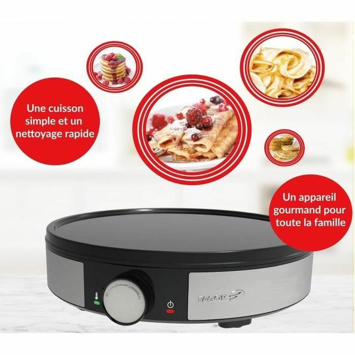 Crepe Maker Fagor 1200 W Black