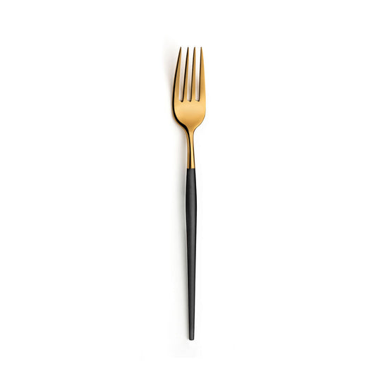 Fork Set Amefa Soprano Black Golden Metal Stainless steel 12 Units