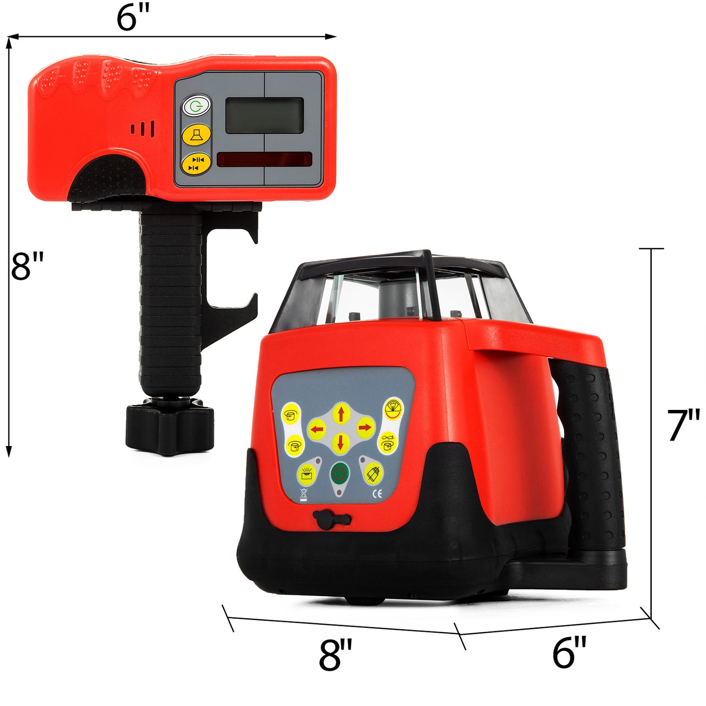 Kit de nivelare cu laser rotativ raza de 500 m pentru constructii in aer liber - masuri