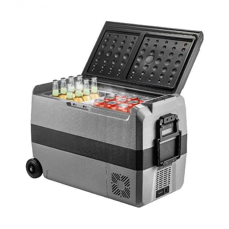 Portable Car Fridge 12/24V DC 100-240 AC, 36L 50L 60L, Wheel+Handle