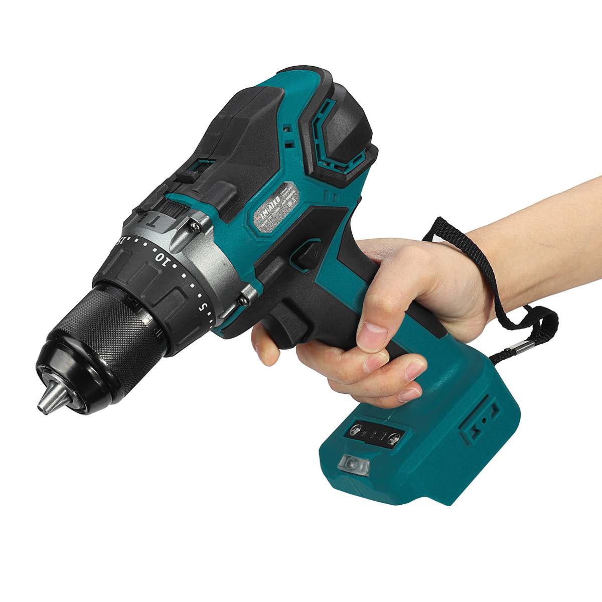 Electric Drill, 18V, 13mm, Rechargable Battery, Blue