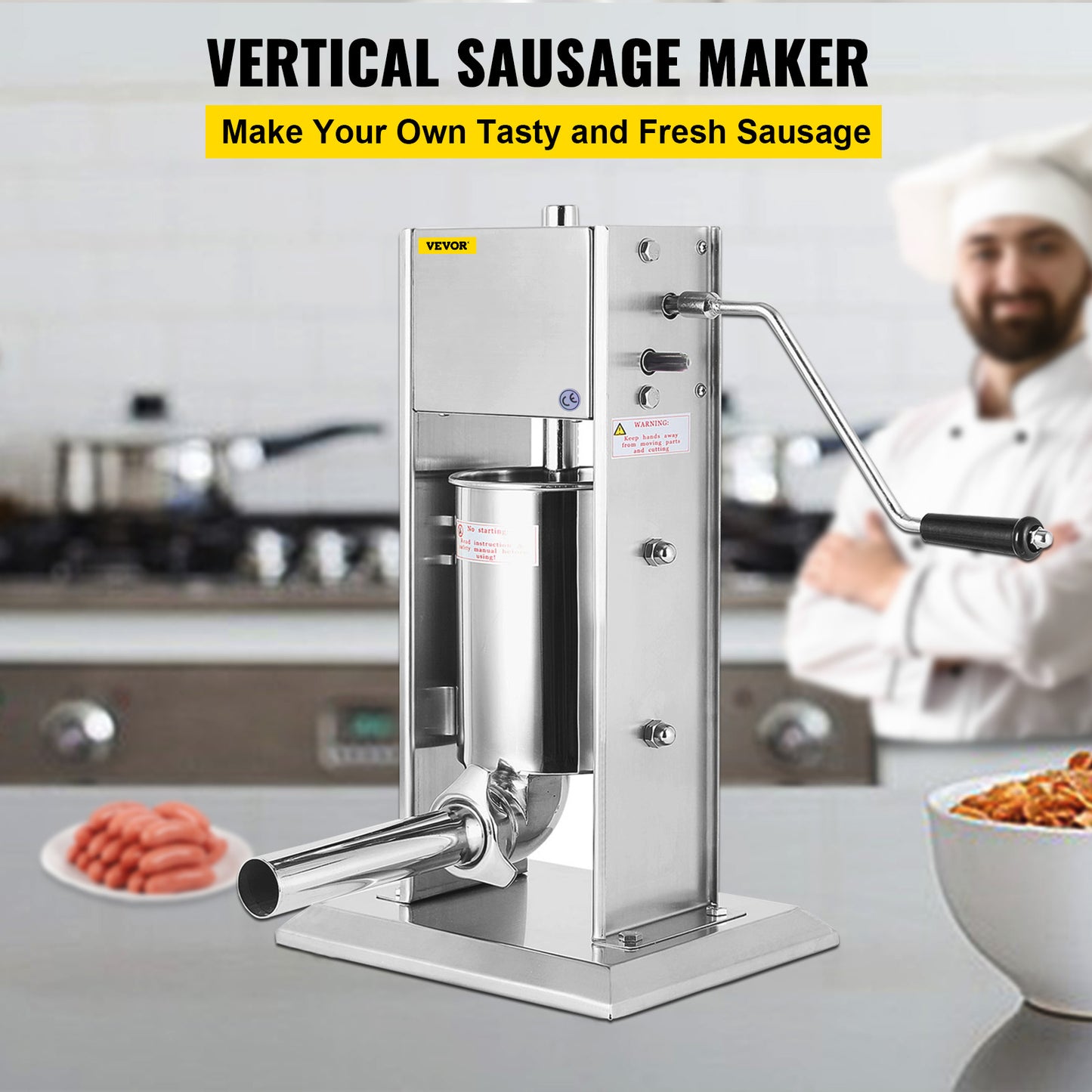 Manual Sausage Filling Machine 5 Nozzles Hot Dog Maker 3L