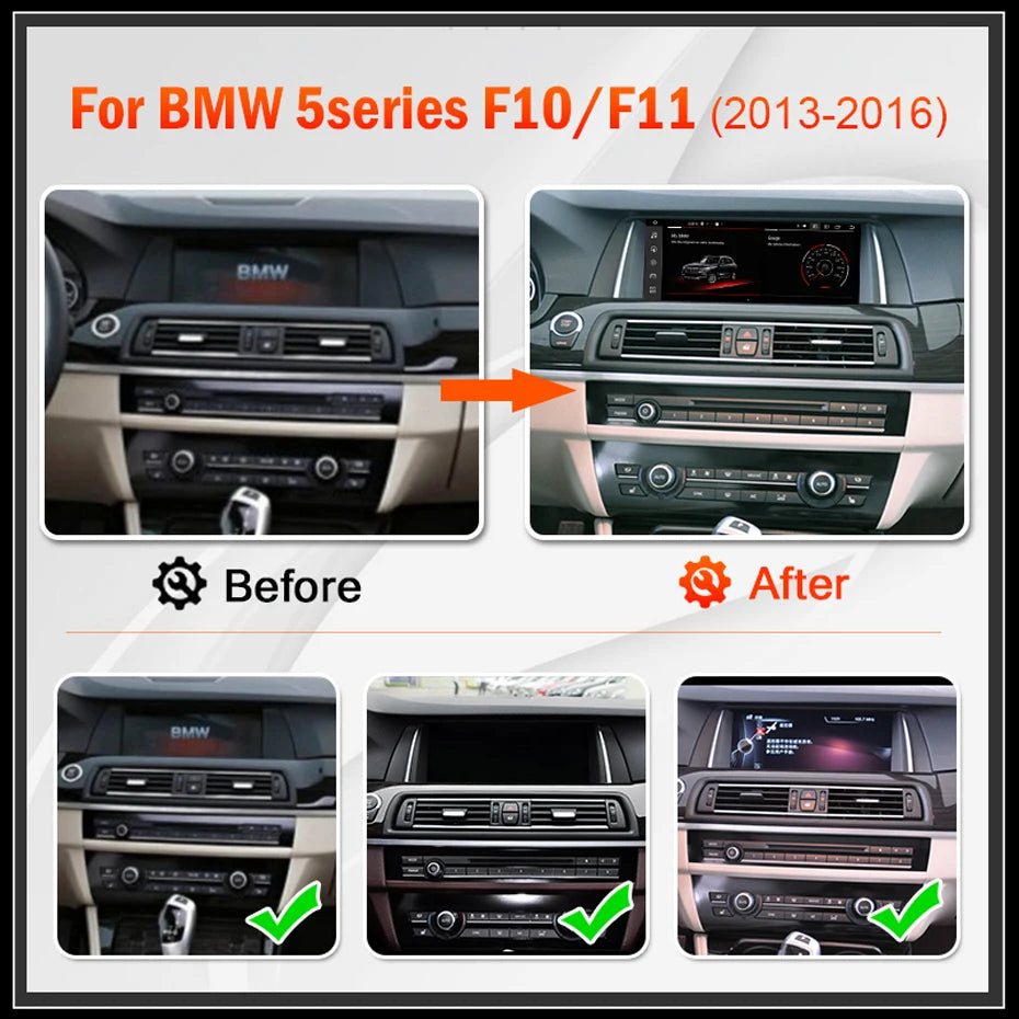 Mp5 Player, for BMW 5 Series, 2Din, Android 12, 8GB, 256GB, 720p, GPS, Black