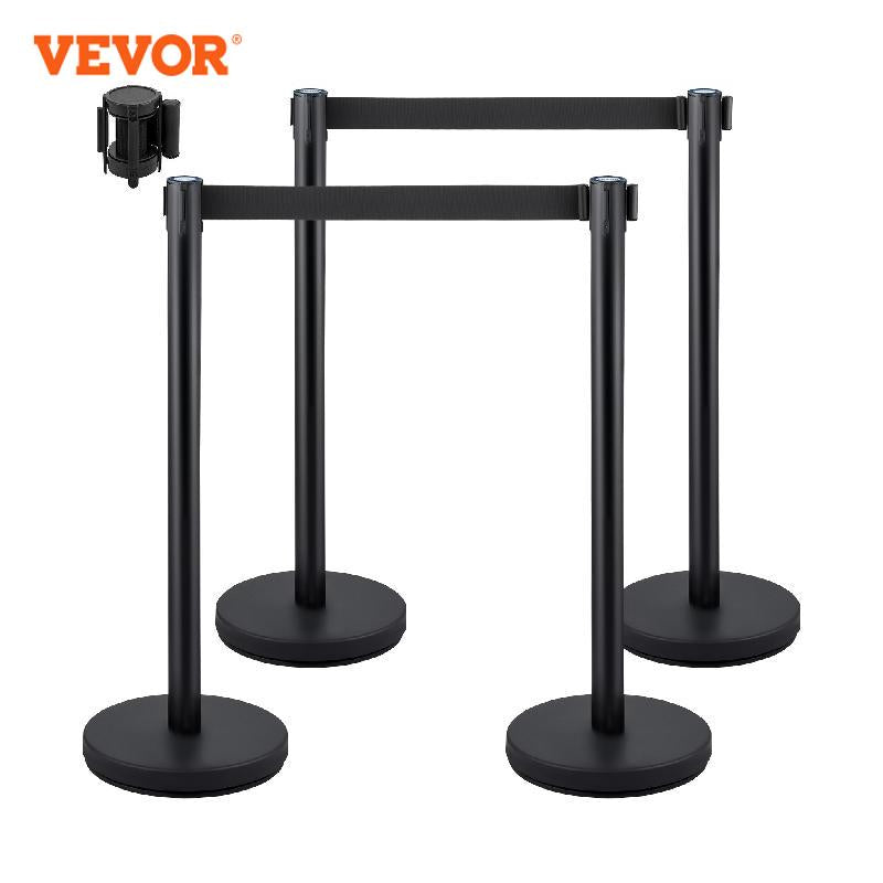 Crowd Control Barrier Stand with Adjustable Belt, Red Security Post, 4-6 Pcs