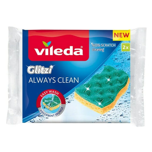 Scourer Vileda 168527 Yellow Green Viscose (2 Units)