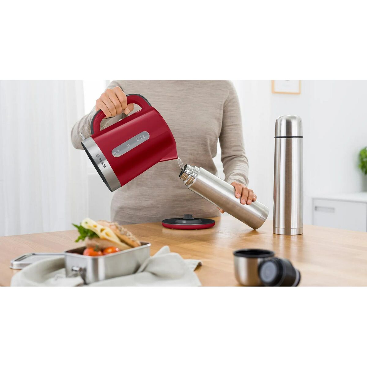 Kettle BOSCH TWK6A514 Red Grey plástico,acero inoxidable 2200 W 1,7 L