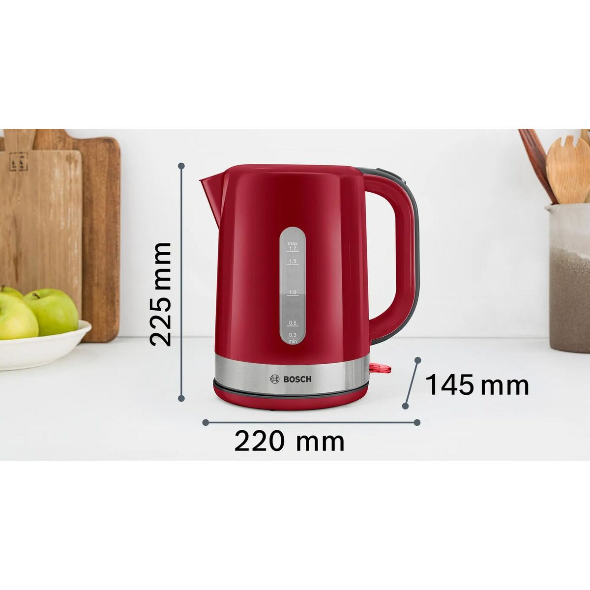 Kettle BOSCH TWK6A514 Red Grey plástico,acero inoxidable 2200 W 1,7 L