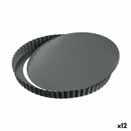 Formă de tort detașabilă Quttin Negru Oțel carbon 32 x 2,8 cm (12 Unități)