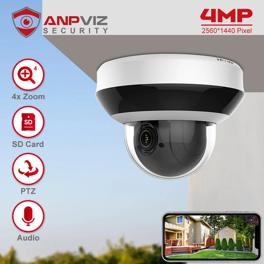 Surveillance Camera, PTZ-N2404I-DE3, 4MP, Outdoor, 4X Zoom, Dome, POE, CCTV, Motion Detection, H.265, SD Card Audio, Max 255 characters allowed