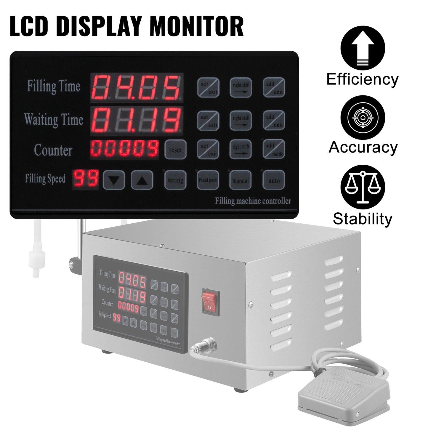 Automatic Bottle Filler for Liquid Products - 5-3500ML Digital Control