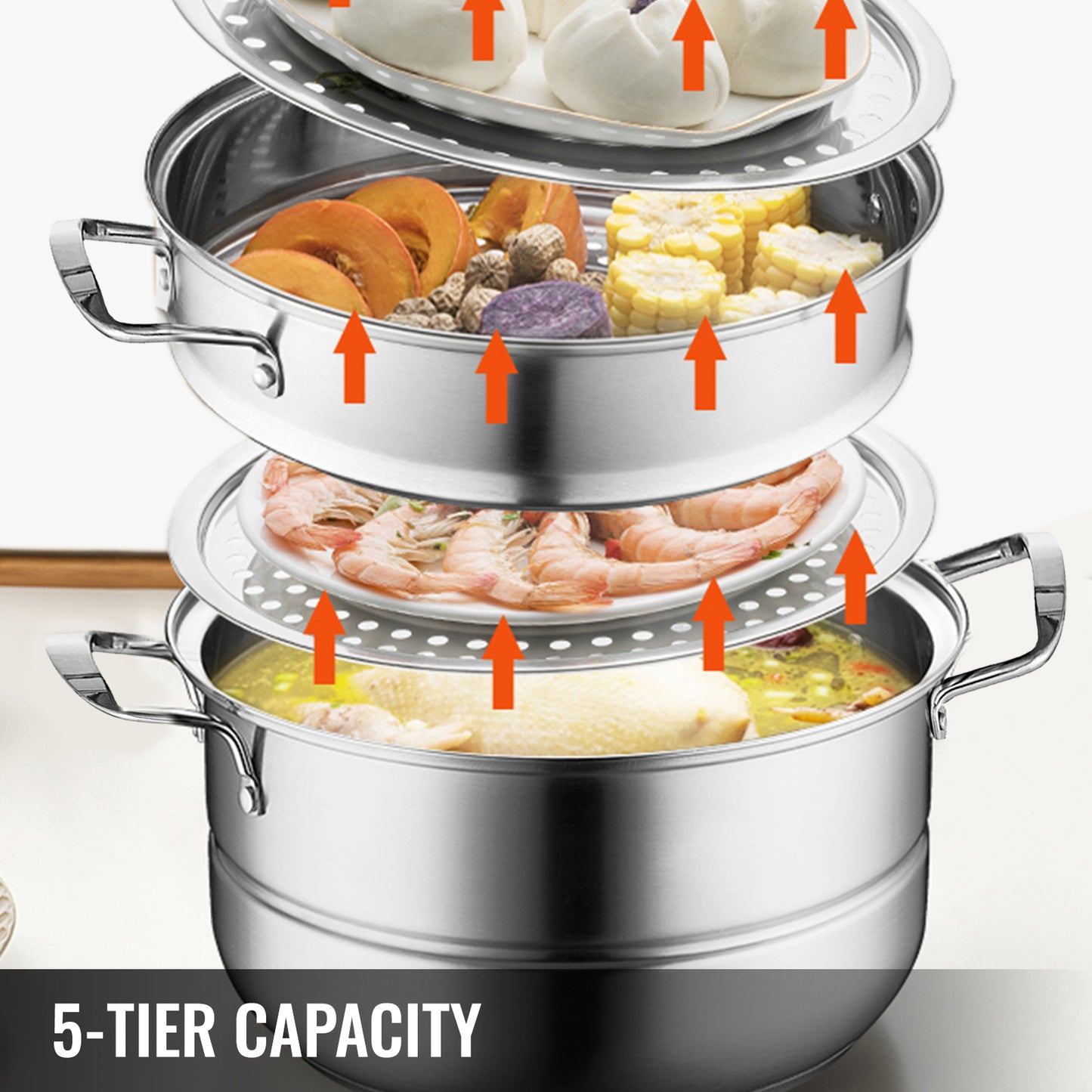 Stainless Steel Pot Steamer for Steaming Food 28cm/30cm