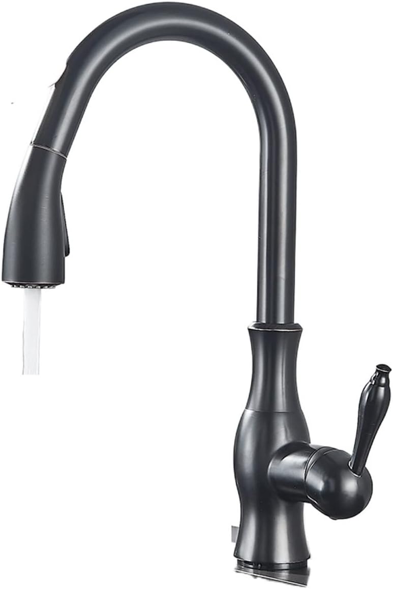 Faucet, Rozin, Pull Out, Single Handle, Stream Sprayer, Matte Black