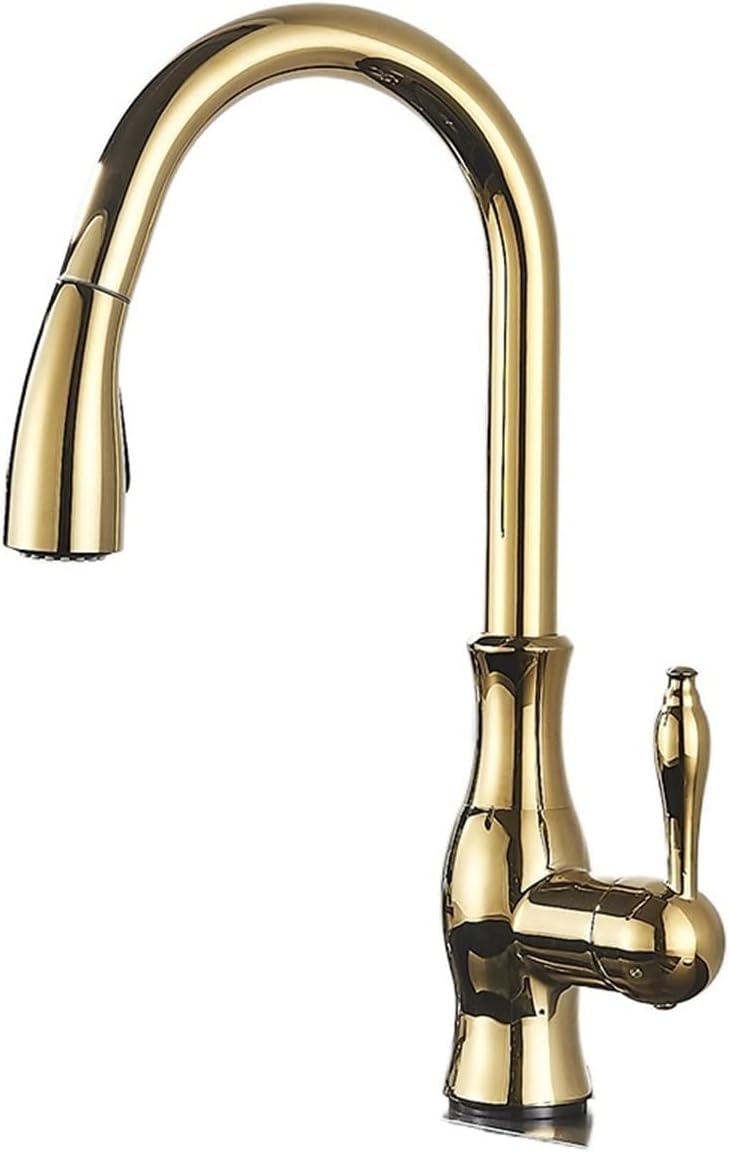 Faucet, Rozin, Pull Out, Single Handle, Stream Sprayer, Golden B