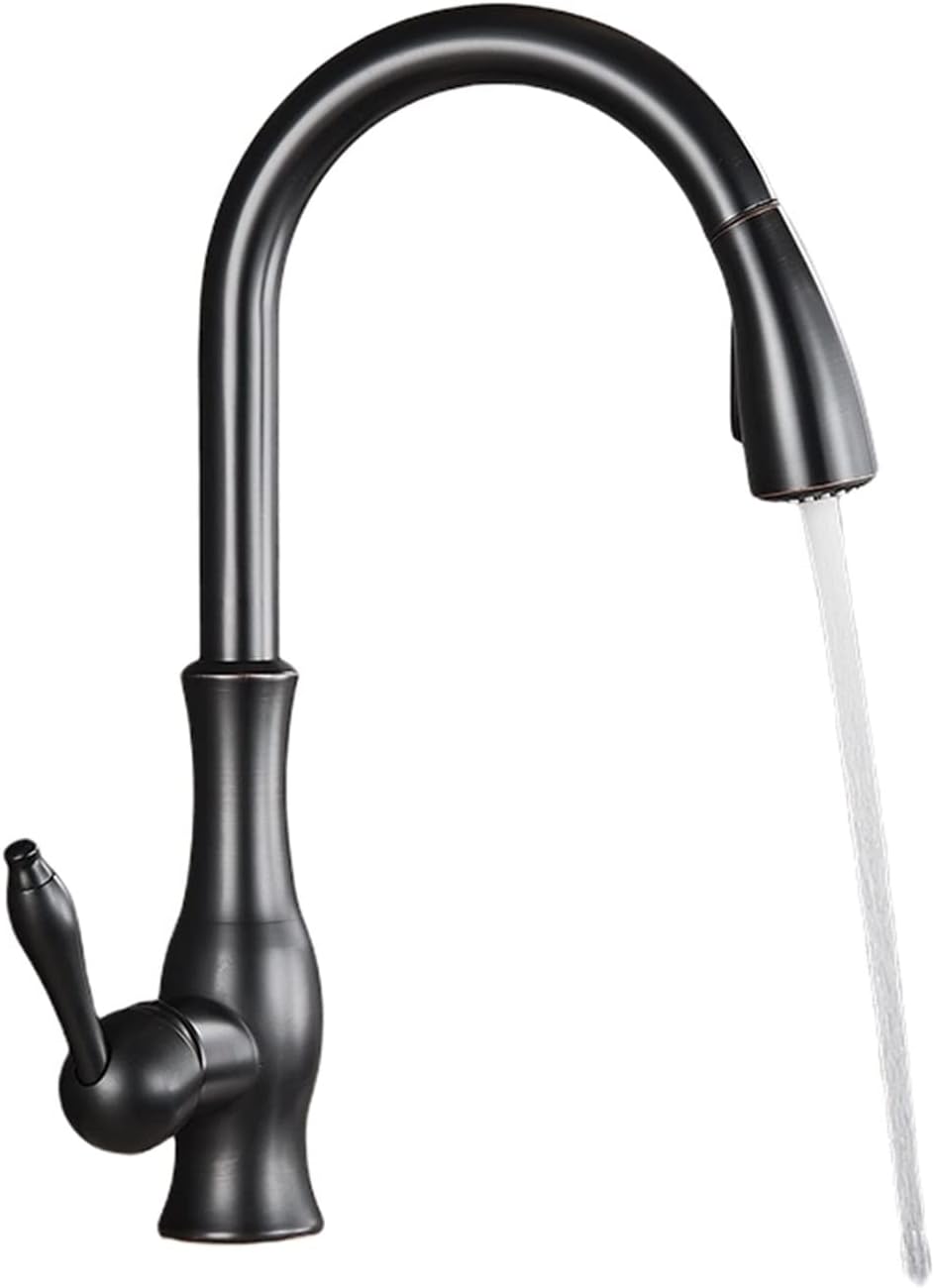 Faucet, Rozin, Pull Out, Single Handle, Stream Sprayer, Black Bronze B