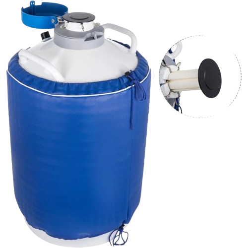 Vloeibare Stikstof Tank | Aluminium Stikstof Fles | Cryogene Stikstoftank | met 6 Bussen en Draagtas | 3 L