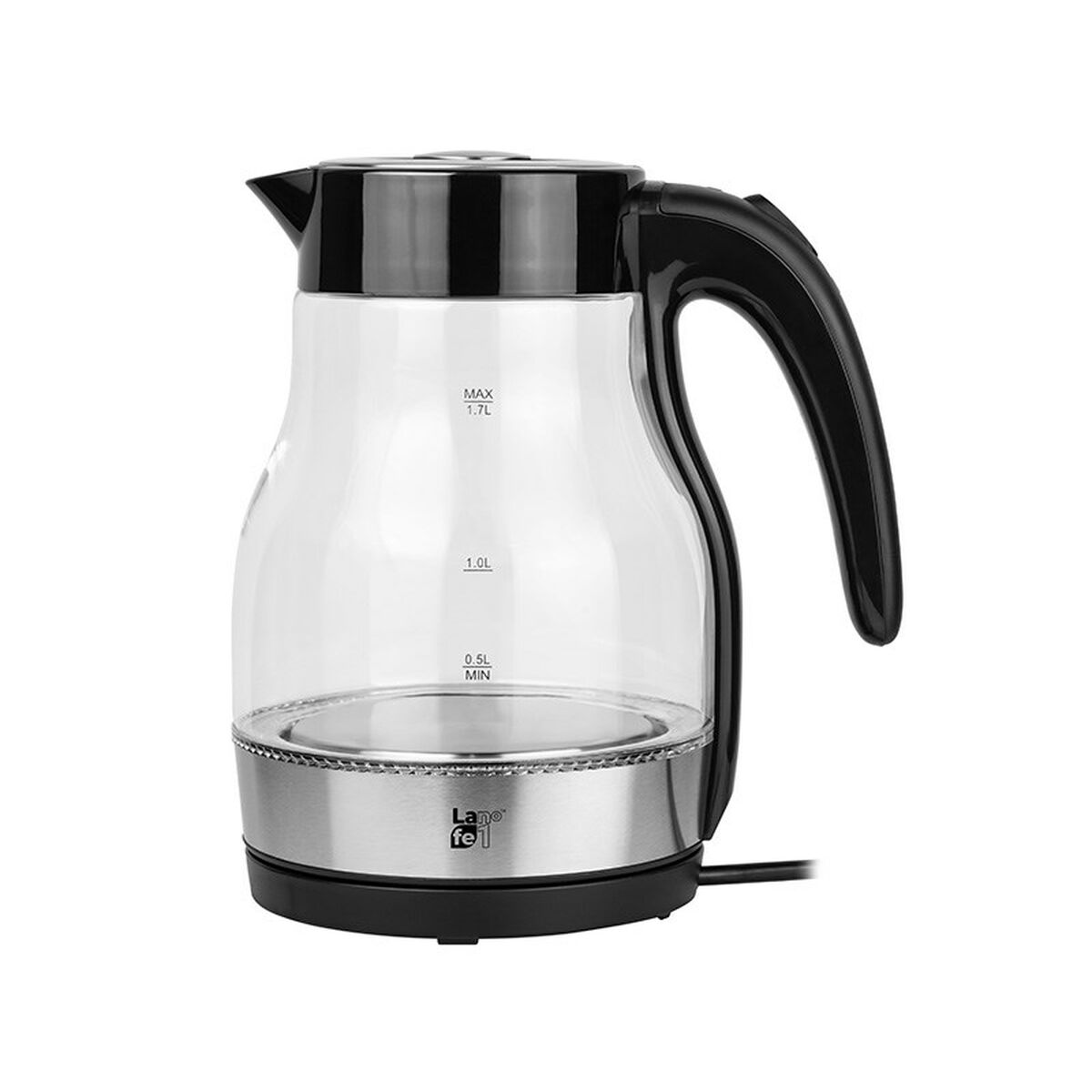 Kettle Lafe CEG017 Black Translucent Glass Plastic 2200 W 1,7 L