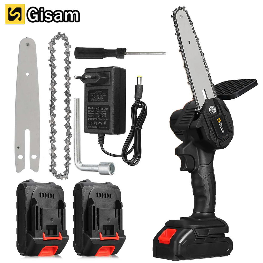 Electric Chainsaw, Gisam, 15cm, 18V, One Chain, Black